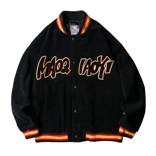 Stylish Corduroy Baseball Jacket