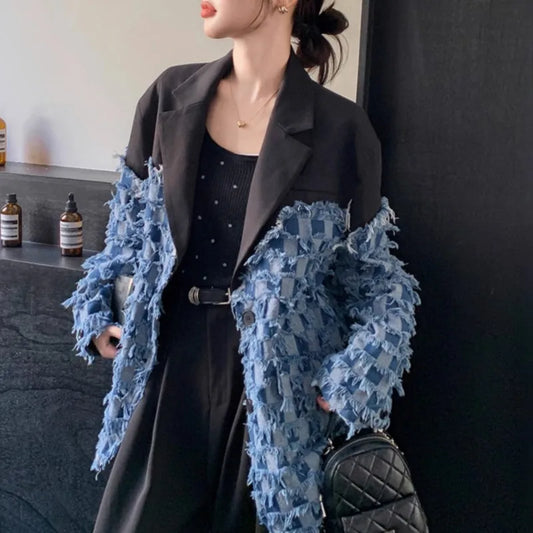 Chic Patchwork Fringe Jacket
